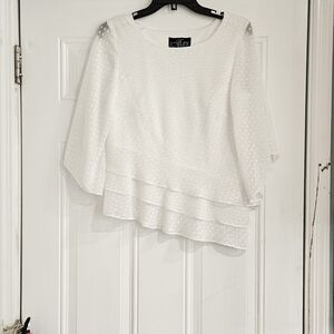 Alex Evenings White Layered Blouse